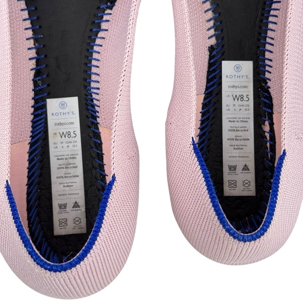 Rothy's The Point Petal Pink Flats Ballet Shoes Women's Casual Size 8.5 Retired - Picture 13 of 16
